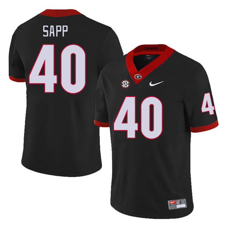 #40 Theron Sapp Georgia Bulldogs Jerseys Football Stitched-Retro Black